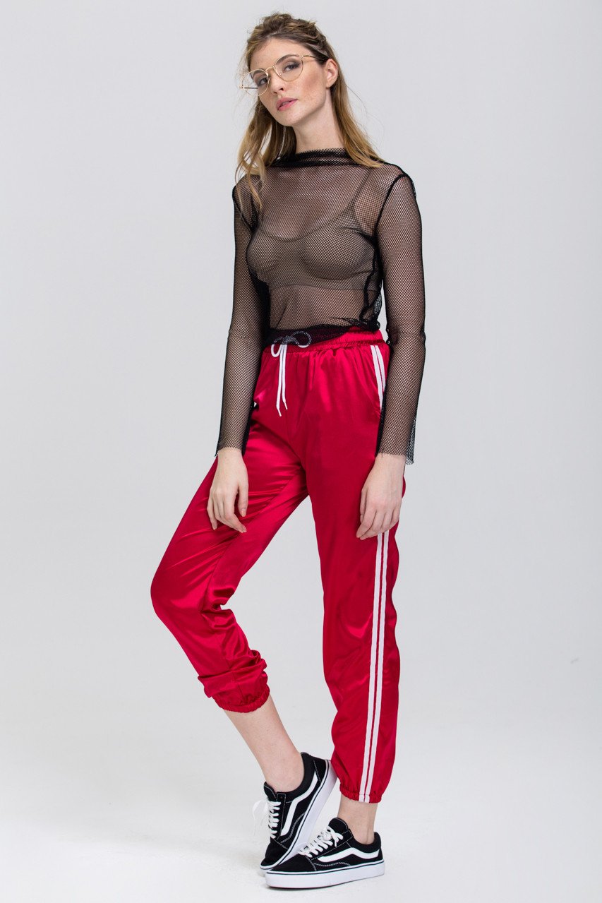 Rania Fawaz - Red Silk Jog pants