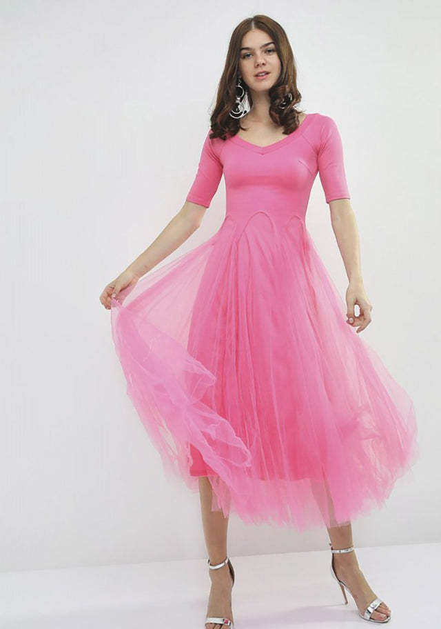 Pink Ballerina Midi Dress