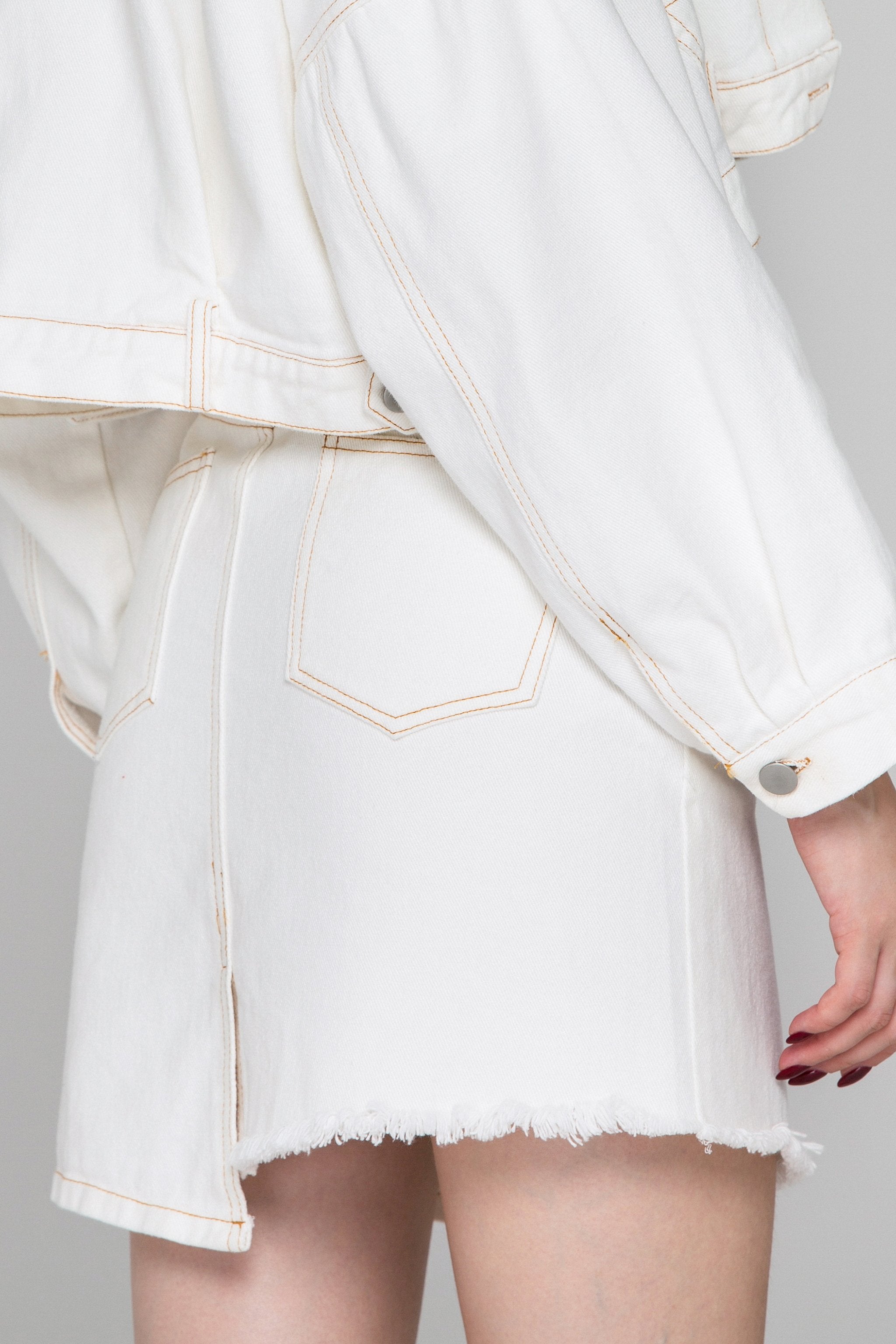White Denim Skirt